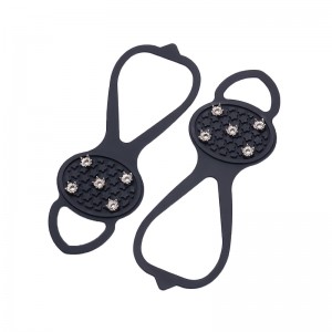 Aangepaste zwarte siliconen Ice Cleats Antislip-krampjes voor klimmen, wandelen