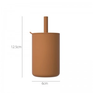 Waterdichte lekvrije beker met siliconen stro voor babyvoeding